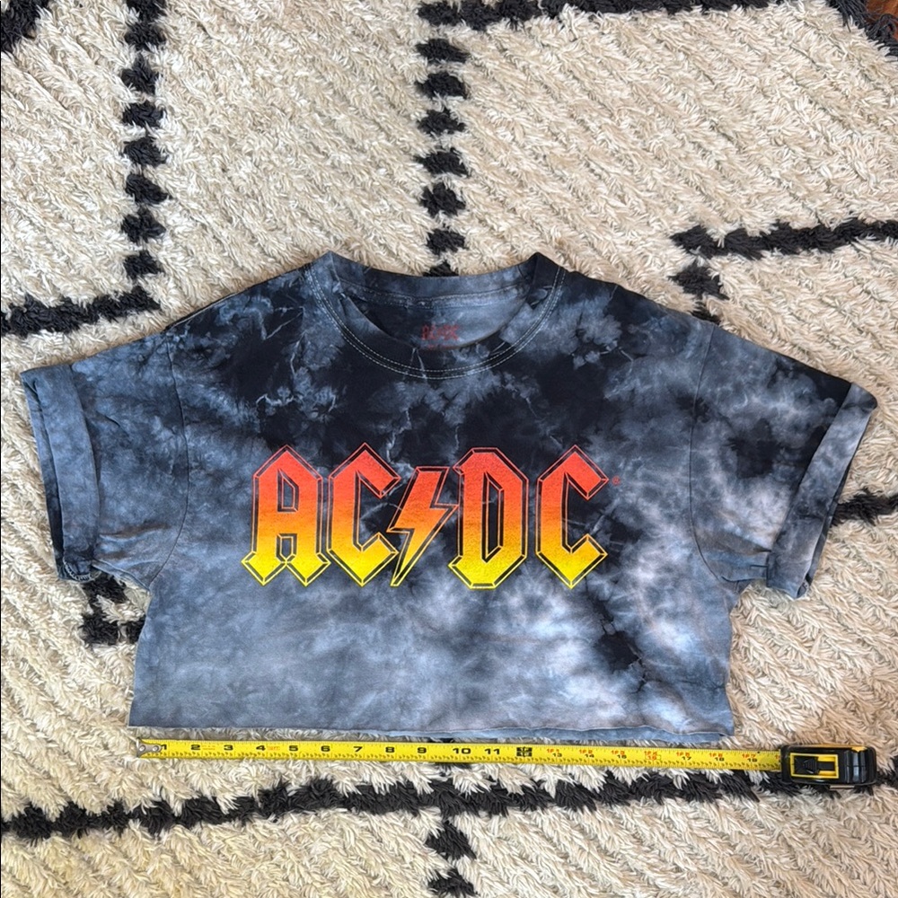 Vintage AC/DC Tie-Dye crop top (size S)